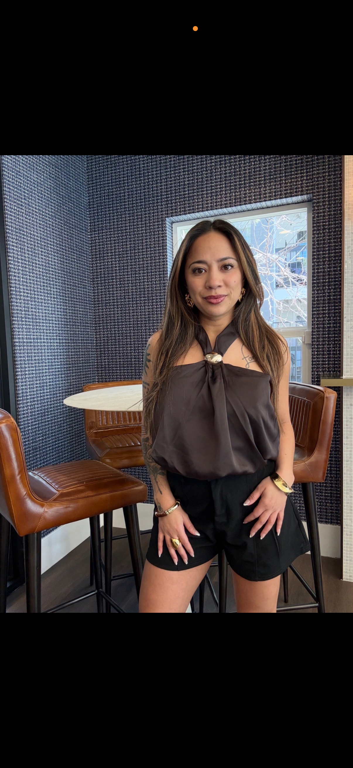 Buckle Detailed Blouse Brown