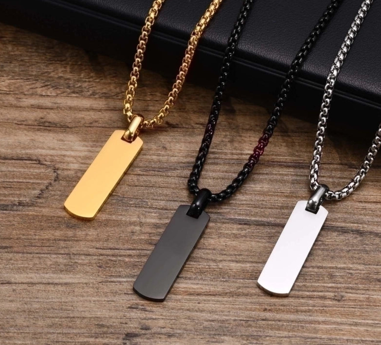Mens simple style Square Pendant Chain